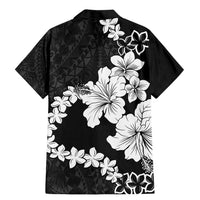American Samoa Lotu Tamaiti Family Matching Mermaid Dress and Hawaiian Shirt White Sunday Plumeria Black Vibe LT9 - Polynesian Pride