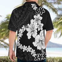American Samoa Lotu Tamaiti Hawaiian Shirt White Sunday Plumeria Black Vibe LT9 - Polynesian Pride
