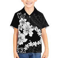 American Samoa Lotu Tamaiti Hawaiian Shirt White Sunday Plumeria Black Vibe LT9 - Polynesian Pride