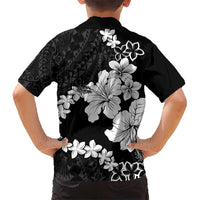 American Samoa Lotu Tamaiti Kid Hawaiian Shirt White Sunday Plumeria Black Vibe LT9 - Polynesian Pride