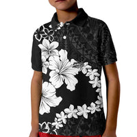 American Samoa Lotu Tamaiti Kid Polo Shirt White Sunday Plumeria Black Vibe LT9 Kid Black - Polynesian Pride