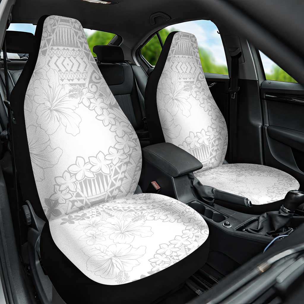 American Samoa Lotu Tamaiti Car Seat Cover White Sunday Plumeria White Vibe LT9 One Size White - Polynesian Pride