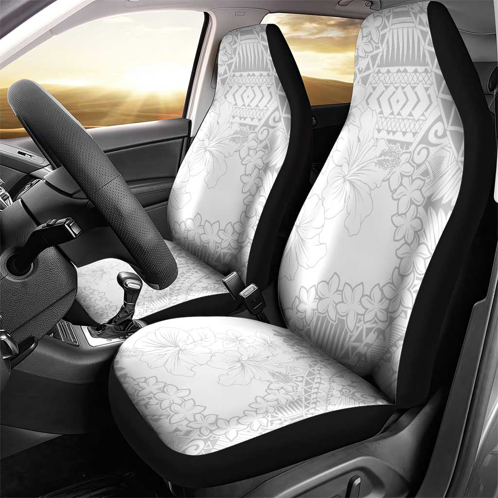 American Samoa Lotu Tamaiti Car Seat Cover White Sunday Plumeria White Vibe LT9 - Polynesian Pride