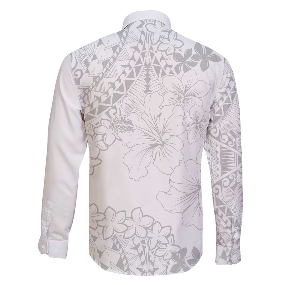 American Samoa Lotu Tamaiti Family Matching Off The Shoulder Long Sleeve Dress and Hawaiian Shirt White Sunday Plumeria White Vibe LT9 - Polynesian Pride