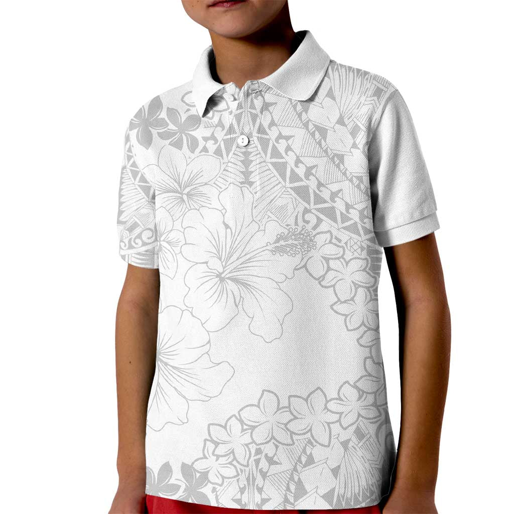 American Samoa Lotu Tamaiti Kid Polo Shirt White Sunday Plumeria White Vibe LT9 Kid White - Polynesian Pride