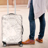 American Samoa Lotu Tamaiti Luggage Cover White Sunday Plumeria White Vibe LT9 White - Polynesian Pride