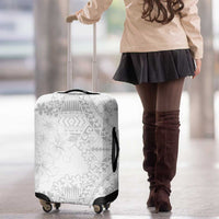 American Samoa Lotu Tamaiti Luggage Cover White Sunday Plumeria White Vibe LT9 - Polynesian Pride