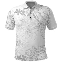 American Samoa Lotu Tamaiti Polo Shirt White Sunday Plumeria White Vibe LT9 White - Polynesian Pride