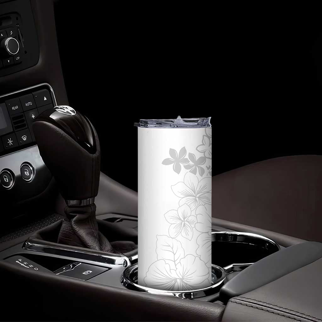 American Samoa Lotu Tamaiti Skinny Tumbler White Sunday Plumeria White Vibe LT9 - Polynesian Pride