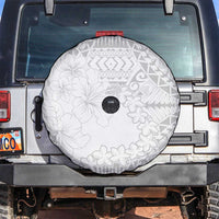 American Samoa Lotu Tamaiti Spare Tire Cover White Sunday Plumeria White Vibe LT9 White - Polynesian Pride