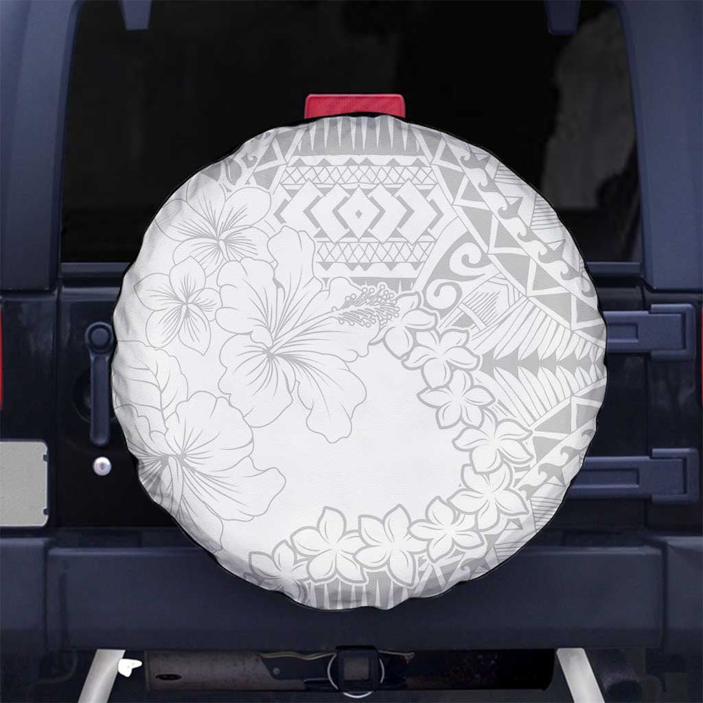 American Samoa Lotu Tamaiti Spare Tire Cover White Sunday Plumeria White Vibe LT9 - Polynesian Pride