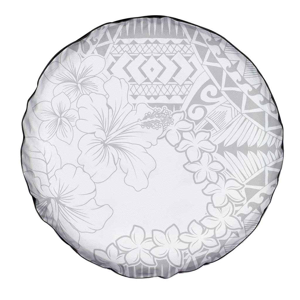 American Samoa Lotu Tamaiti Spare Tire Cover White Sunday Plumeria White Vibe LT9 - Polynesian Pride