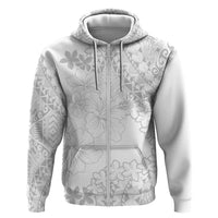 American Samoa Lotu Tamaiti Zip Hoodie White Sunday Plumeria White Vibe LT9 Zip Hoodie White - Polynesian Pride