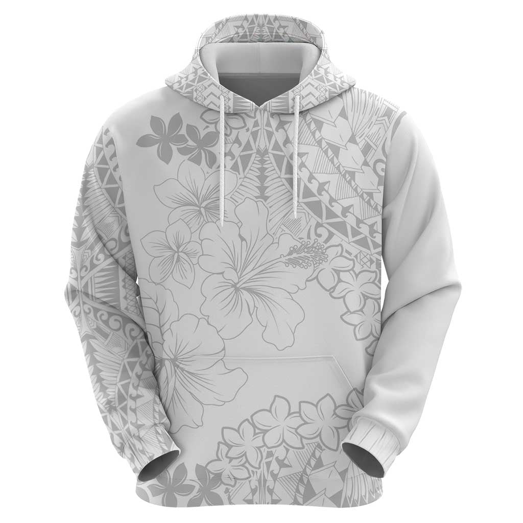 American Samoa Lotu Tamaiti Zip Hoodie White Sunday Plumeria White Vibe LT9 - Polynesian Pride