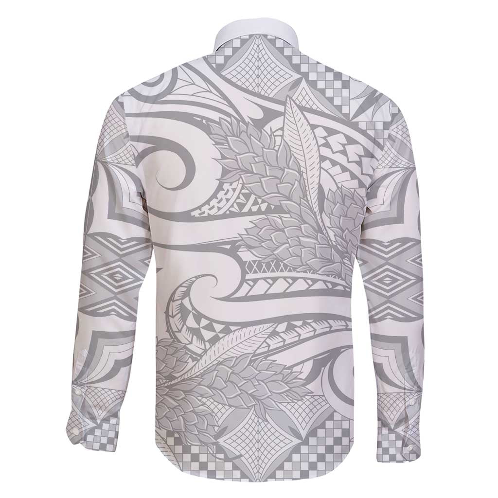 Lotu Tamaiti Samoa Siapo Family Matching Short Sleeve Bodycon Dress and Hawaiian Shirt White Sunday With Teuila Torch Ginger LT9 - Polynesian Pride