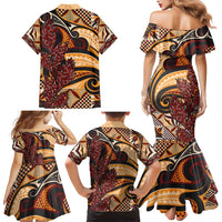 Vintage Samoa Siapo Family Matching Mermaid Dress and Hawaiian Shirt With Teuila Torch Ginger LT9 - Polynesian Pride