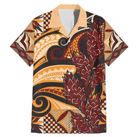 Vintage Samoa Siapo Family Matching Mermaid Dress and Hawaiian Shirt With Teuila Torch Ginger LT9 Dad's Shirt - Short Sleeve Art - Polynesian Pride
