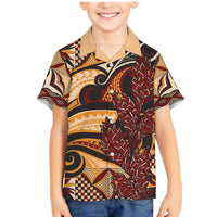 Vintage Samoa Siapo Family Matching Mermaid Dress and Hawaiian Shirt With Teuila Torch Ginger LT9 Son's Shirt Art - Polynesian Pride