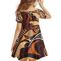 Vintage Samoa Siapo Family Matching Off Shoulder Short Dress and Hawaiian Shirt With Teuila Torch Ginger LT9 - Polynesian Pride