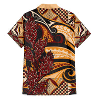 Vintage Samoa Siapo Family Matching Off Shoulder Short Dress and Hawaiian Shirt With Teuila Torch Ginger LT9 - Polynesian Pride