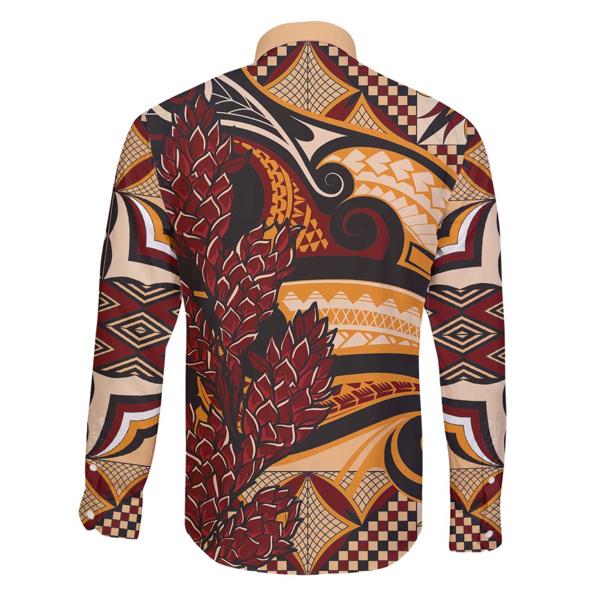 Vintage Samoa Siapo Family Matching Off Shoulder Short Dress and Hawaiian Shirt With Teuila Torch Ginger LT9 - Polynesian Pride