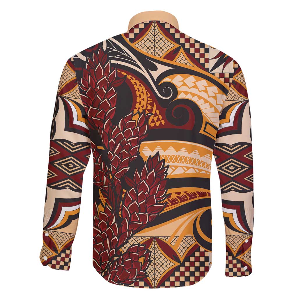 Vintage Samoa Siapo Family Matching Tank Maxi Dress and Hawaiian Shirt With Teuila Torch Ginger LT9 - Polynesian Pride