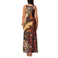 Vintage Samoa Siapo Family Matching Tank Maxi Dress and Hawaiian Shirt With Teuila Torch Ginger LT9 - Polynesian Pride