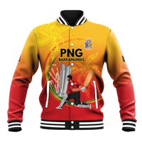 Custom Cricket PNG East Asia-Pacific Baseball Jacket Papua New Guinea Rise to Power - Polynesian Pride