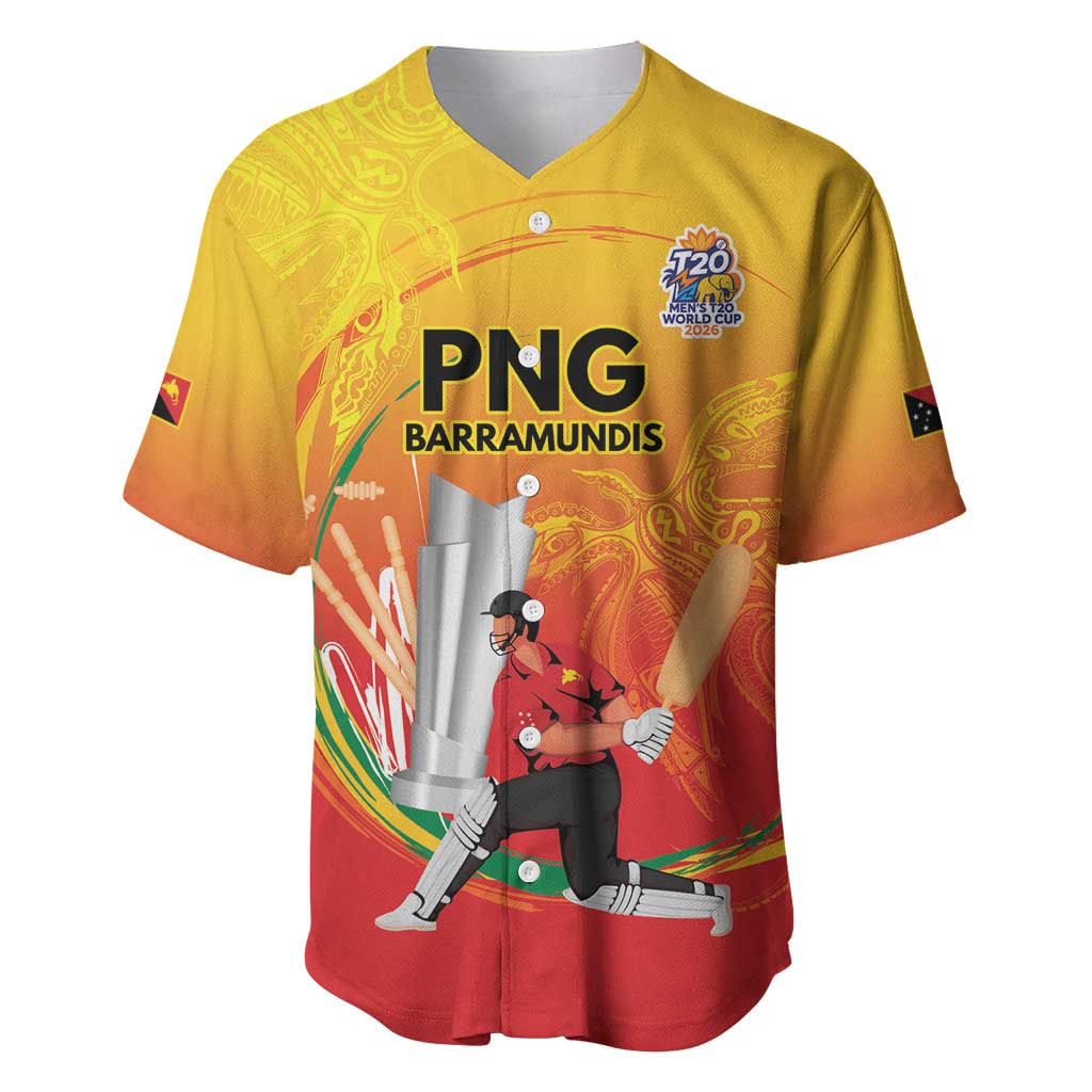 Custom Cricket PNG East Asia-Pacific Baseball Jersey Papua New Guinea Rise to Power LT9 Gold - Polynesian Pride