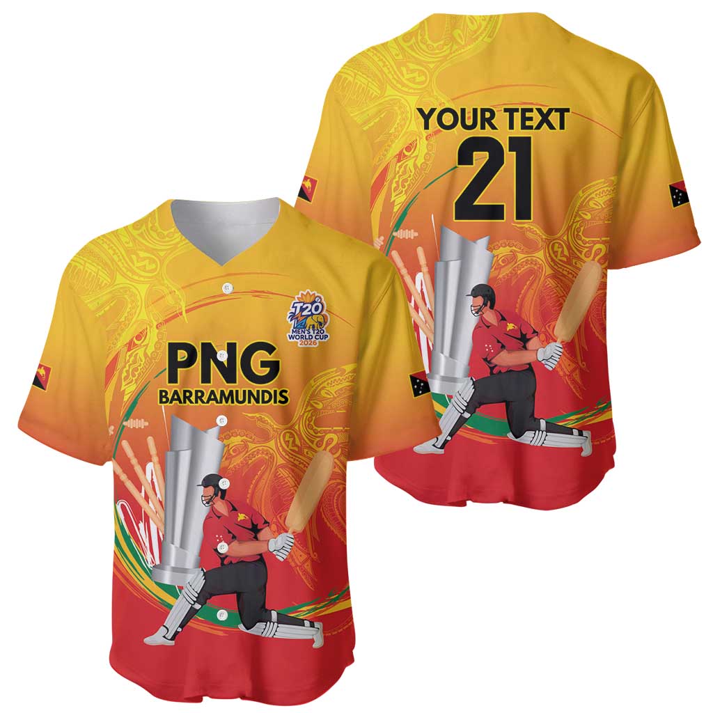 Custom Cricket PNG East Asia-Pacific Baseball Jersey Papua New Guinea Rise to Power LT9 - Polynesian Pride