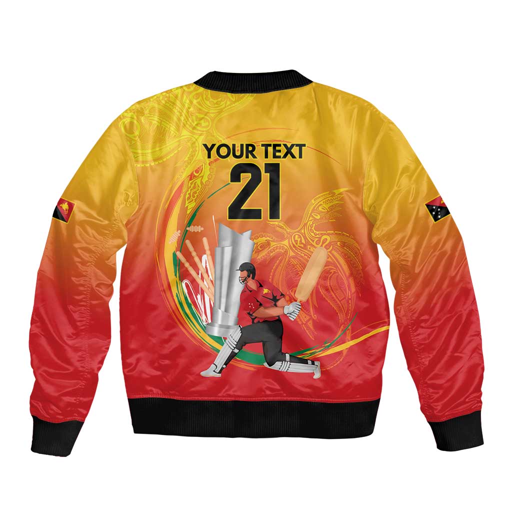 Custom Cricket PNG East Asia-Pacific Bomber Jacket Papua New Guinea Rise to Power LT9 - Polynesian Pride