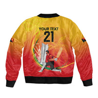 Custom Cricket PNG East Asia-Pacific Bomber Jacket Papua New Guinea Rise to Power LT9 - Polynesian Pride
