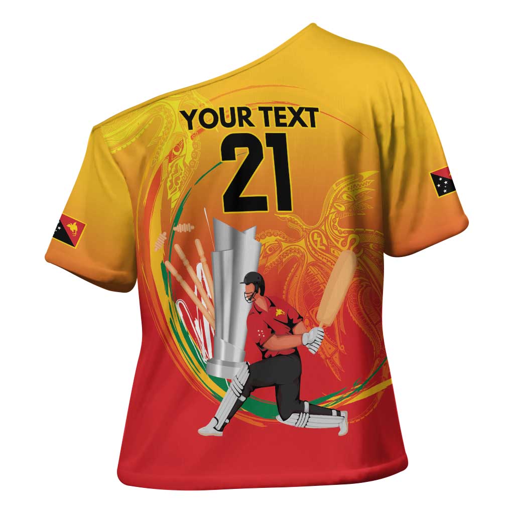 Custom Cricket PNG East Asia-Pacific Cross Shoulder Shirt Papua New Guinea Rise to Power LT9 - Polynesian Pride