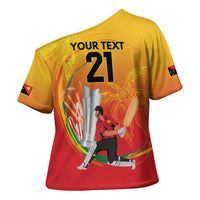 Custom Cricket PNG East Asia-Pacific Cross Shoulder Shirt Papua New Guinea Rise to Power LT9 - Polynesian Pride