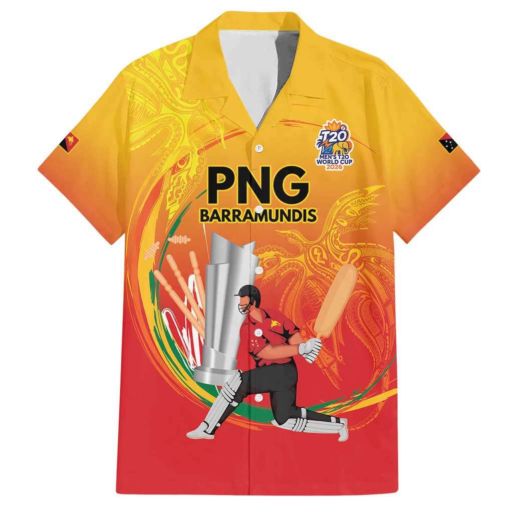 Custom Cricket PNG East Asia-Pacific Hawaiian Shirt Papua New Guinea Rise to Power LT9 Gold - Polynesian Pride
