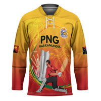 Custom Cricket PNG East Asia-Pacific Hockey Jersey Papua New Guinea Rise to Power LT9 Unisex Gold - Polynesian Pride