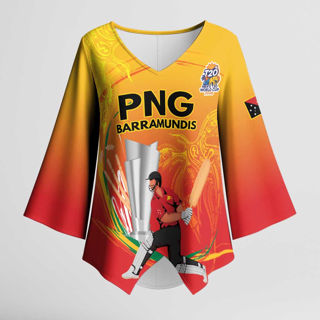 Custom Cricket PNG East Asia-Pacific Kimono Sleeve Blouse Papua New Guinea Rise to Power LT9 Female Gold - Polynesian Pride