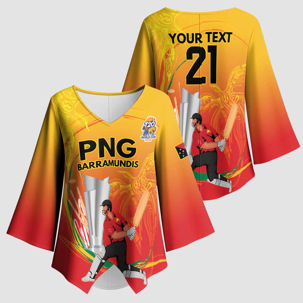 Custom Cricket PNG East Asia-Pacific Kimono Sleeve Blouse Papua New Guinea Rise to Power LT9 - Polynesian Pride