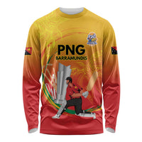 Custom Cricket PNG East Asia-Pacific Long Sleeve Shirt Papua New Guinea Rise to Power LT9 Unisex Gold - Polynesian Pride