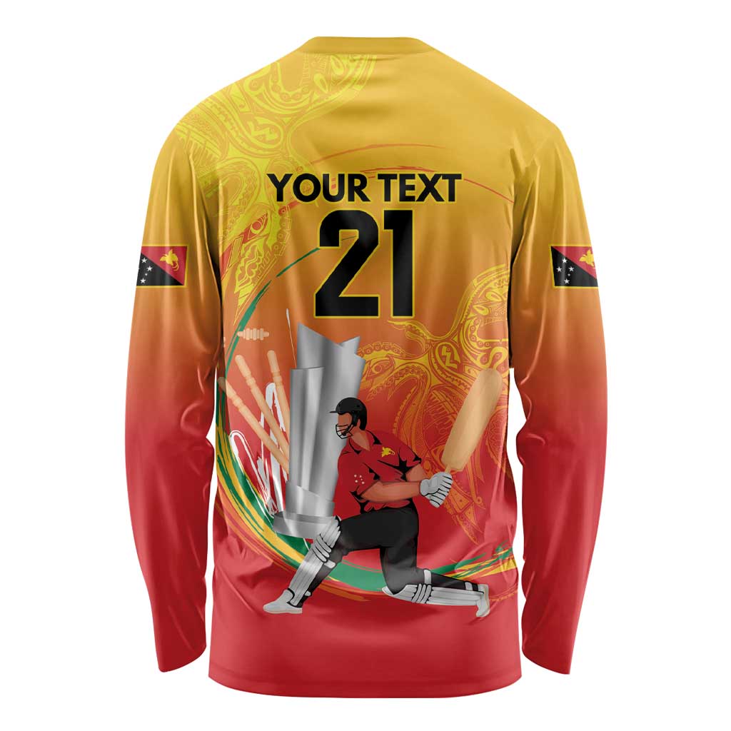 Custom Cricket PNG East Asia-Pacific Long Sleeve Shirt Papua New Guinea Rise to Power LT9 - Polynesian Pride