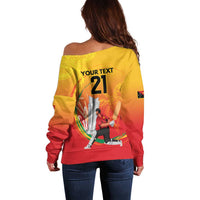 Custom Cricket PNG East Asia-Pacific Off Shoulder Sweater Papua New Guinea Rise to Power LT9 - Polynesian Pride