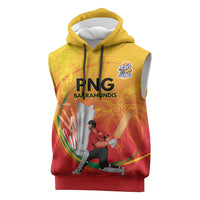 Custom Cricket PNG East Asia-Pacific Sleeveless Hoodie Papua New Guinea Rise to Power LT9 Gold - Polynesian Pride