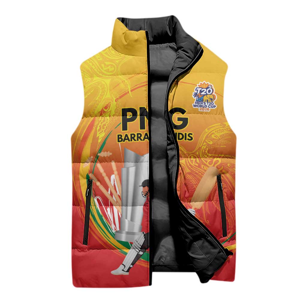 Custom Cricket PNG East Asia-Pacific Sleeveless Puffer Jacket Papua New Guinea Rise to Power - Polynesian Pride
