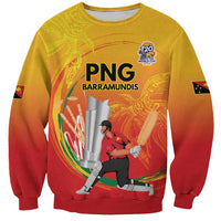 Custom Cricket PNG East Asia-Pacific Sweatshirt Papua New Guinea Rise to Power LT9 Unisex Gold - Polynesian Pride