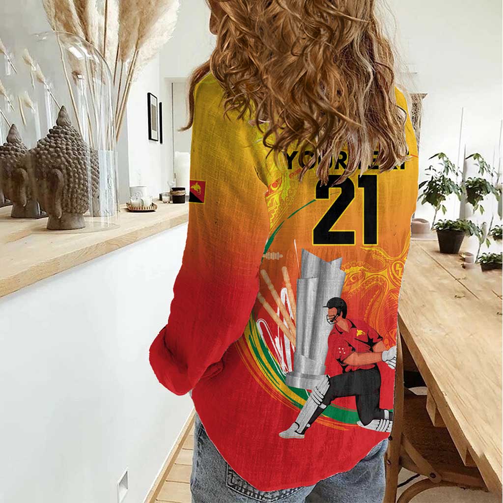 Custom Cricket PNG East Asia-Pacific Women Casual Shirt Papua New Guinea Rise to Power LT9 - Polynesian Pride