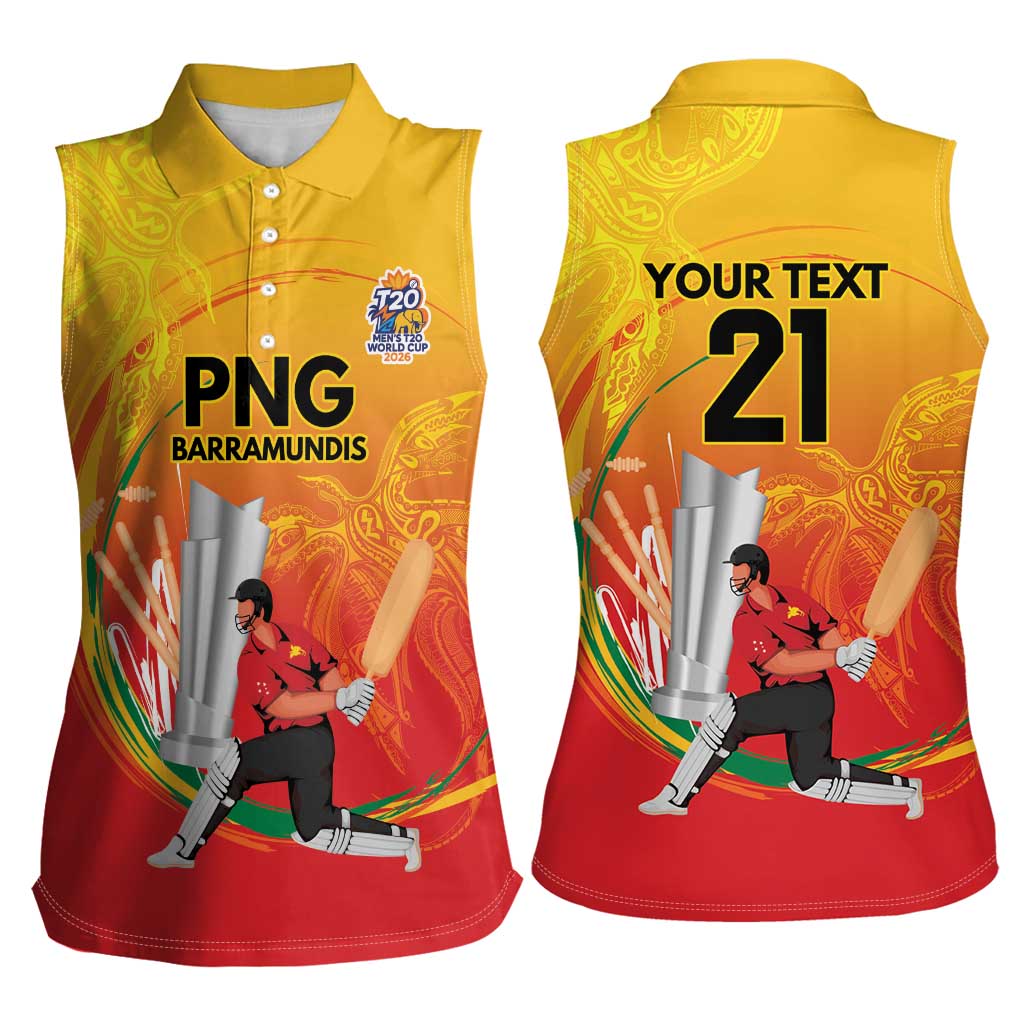 Custom Cricket PNG East Asia-Pacific Women Sleeveless Polo Shirt Papua New Guinea Rise to Power LT9 - Polynesian Pride