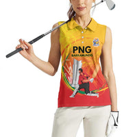Custom Cricket PNG East Asia-Pacific Women Sleeveless Polo Shirt Papua New Guinea Rise to Power LT9 - Polynesian Pride