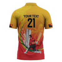 Custom Cricket PNG East Asia-Pacific Zipper Polo Shirt Papua New Guinea Rise to Power LT9 - Polynesian Pride