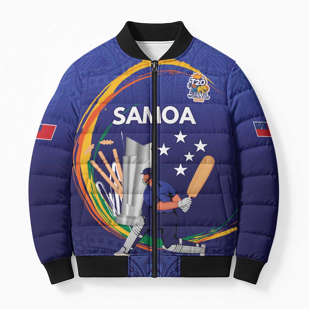 Custom Cricket Samoa East Asia-Pacific Bomber Puffer Jacket Samoa Storming the Limits - Polynesian Pride
