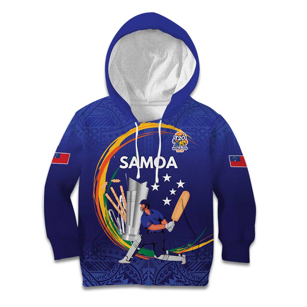 Custom Cricket Samoa East Asia-Pacific Kid Hoodie Samoa Storming the Limits LT9 Hoodie Blue - Polynesian Pride